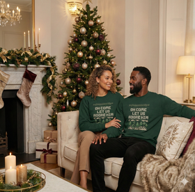 Christian Christmas "Oh Come Let Is Adore Him" Unisex Sweatshirt